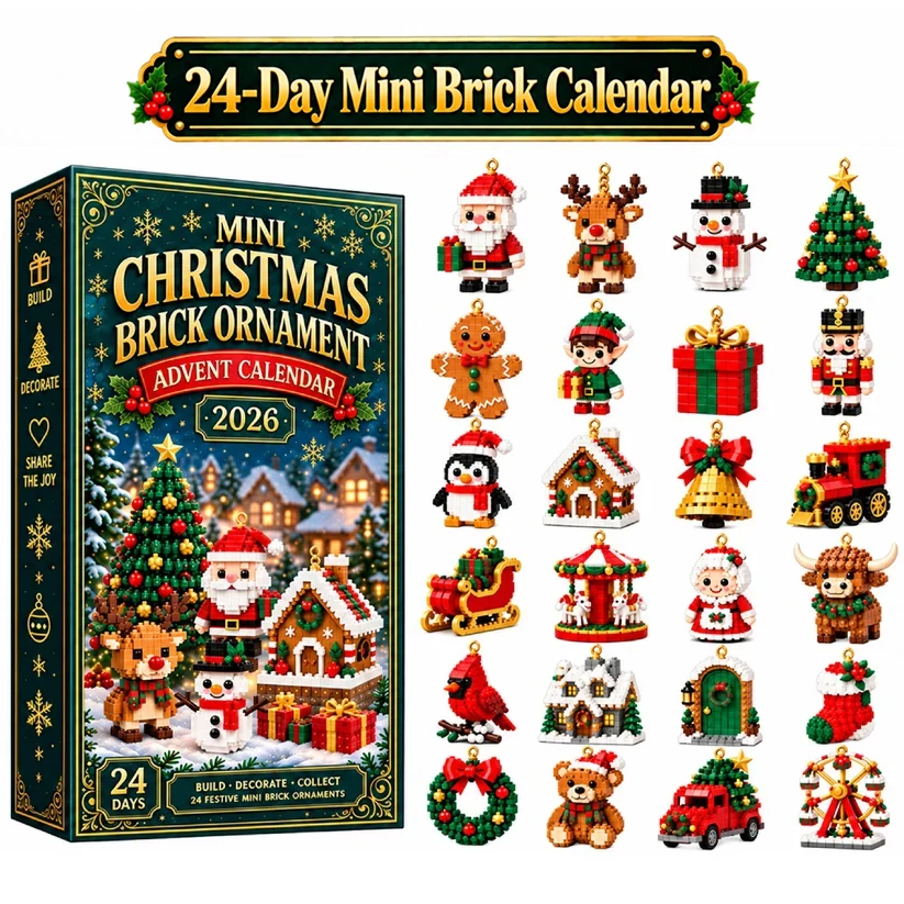⏳ Last day to save 49% – 🎄 24-Day Mini Christmas Ornament Advent Calendar | 24 unique festive ornament designs with hanging loops—perfect for decorating Christmas trees, wreaths, and holiday displays 🧱