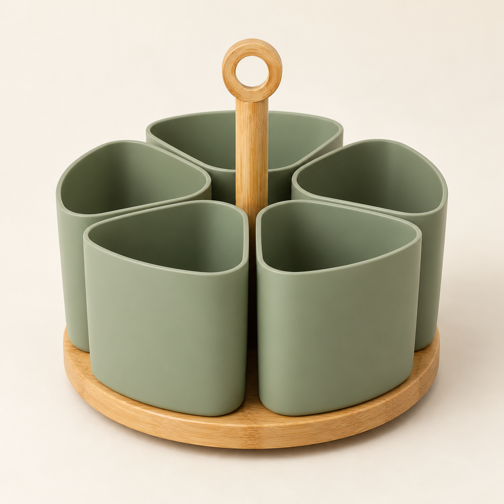 🌿 Gift-Worthy | Modular Rotating Kitchen Organization | Sculptural Countertop Storage