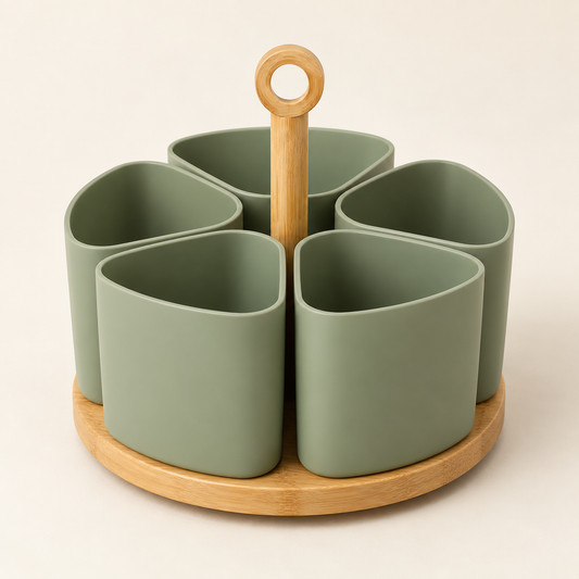 🌿 Gift-Worthy | Modular Rotating Kitchen Organization | Sculptural Countertop Storage