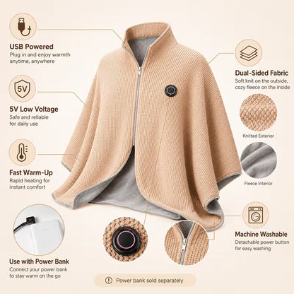 Wearable Heated Blanket Shawl – USB-Powered - Image 2
