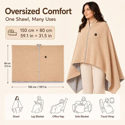 Wearable Heated Blanket Shawl – USB-Powered - Image 3