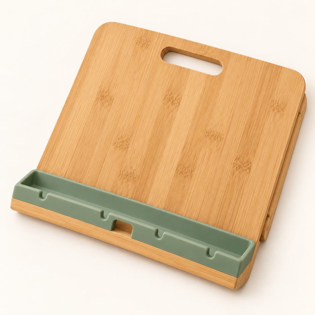 📖 Gift-Worthy | Hands-Free Kitchen Guidance | Refined Bamboo Recipe Stand