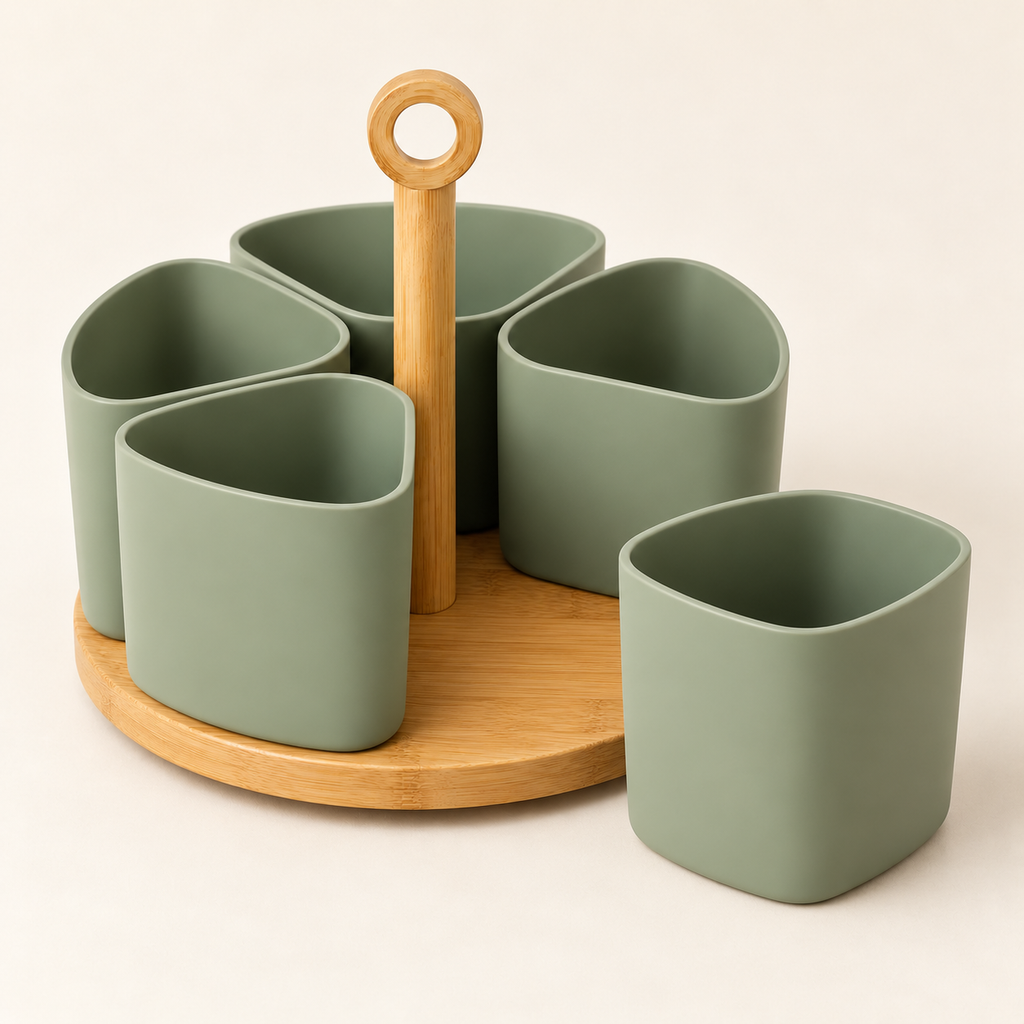 🌿 Gift-Worthy | Modular Rotating Kitchen Organization | Sculptural Countertop Storage