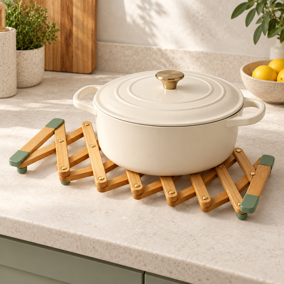🍞 Gift-Worthy | Expandable Bamboo Kitchen Utility | Elegant Countertop Protection