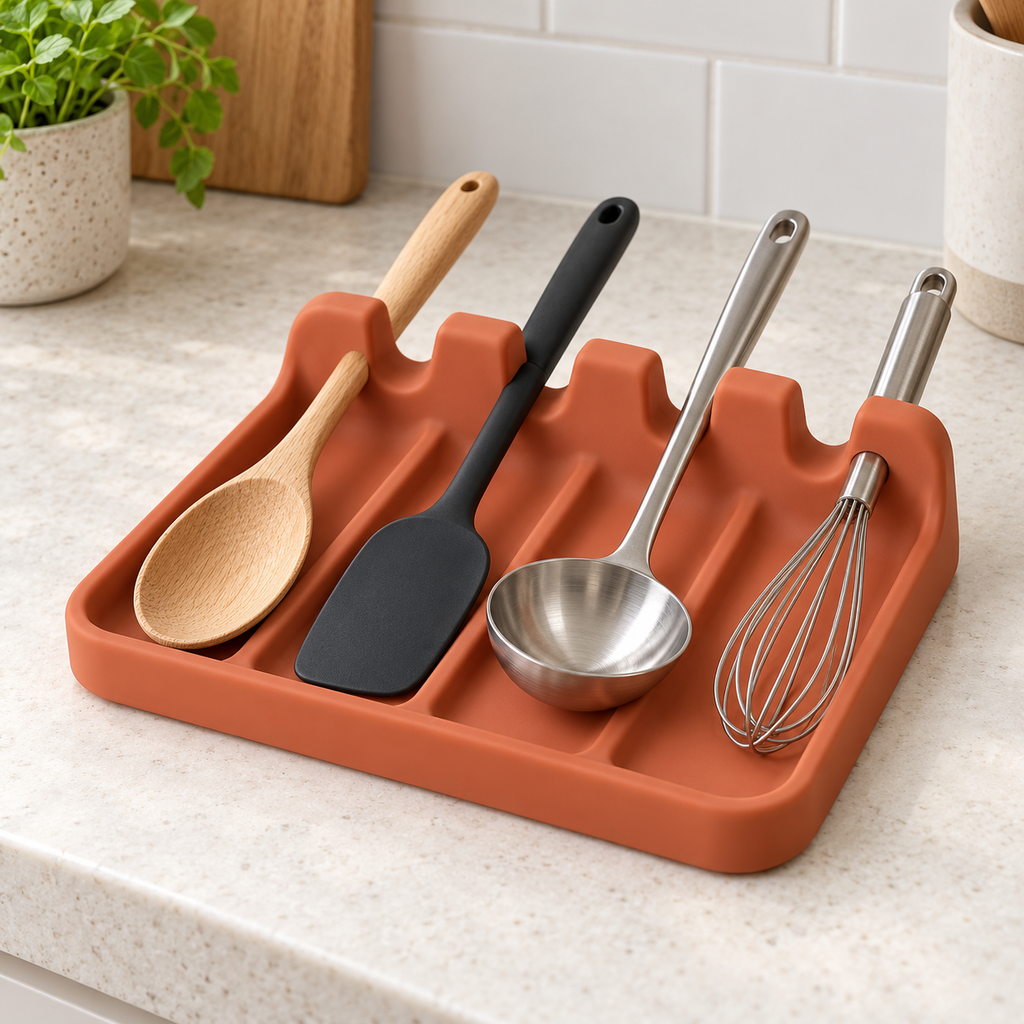 🍳 Gift-Worthy | Calm Countertop Organization | Versatile Silicone Utensil Rest