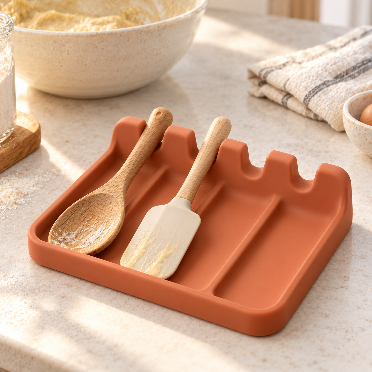 🍳 Gift-Worthy | Calm Countertop Organization | Versatile Silicone Utensil Rest