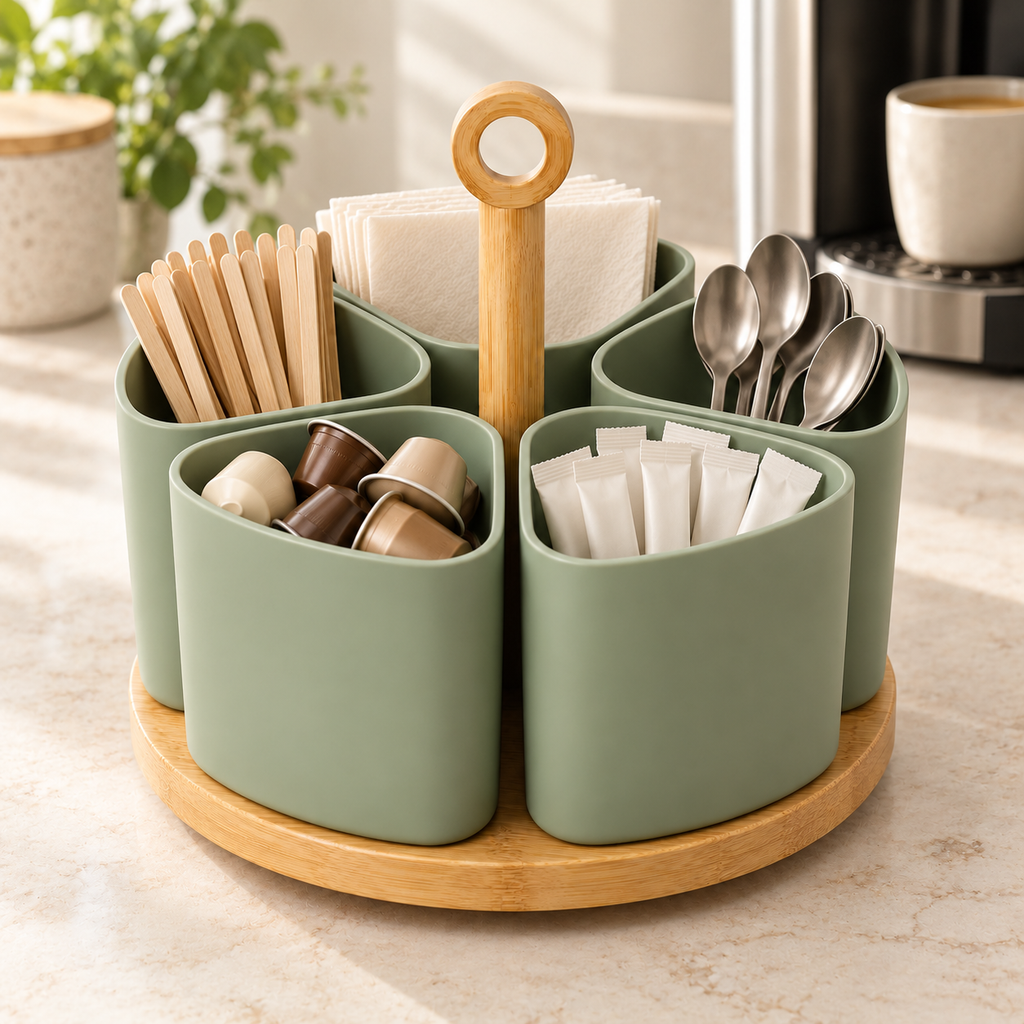 🌿 Gift-Worthy | Modular Rotating Kitchen Organization | Sculptural Countertop Storage