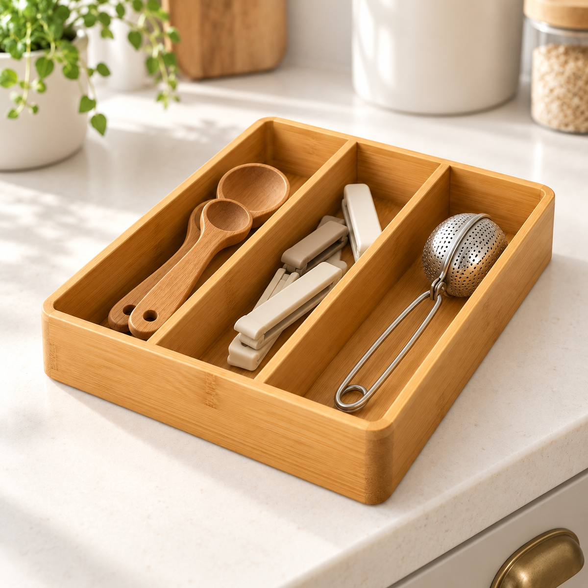 🥢 Gift-Worthy | Warm Bamboo Drawer Organization | Timeless Kitchen Storage