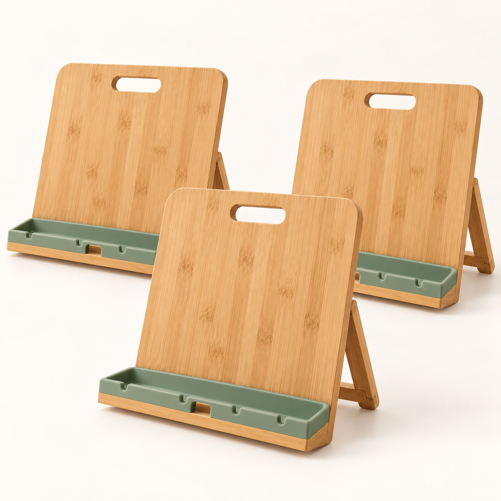 📖 Gift-Worthy | Hands-Free Kitchen Guidance | Refined Bamboo Recipe Stand