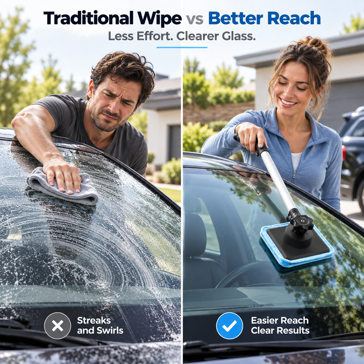 Dual-Side Magnetic Windshield Cleaner — Streak-Free Glass Kit - Image 2