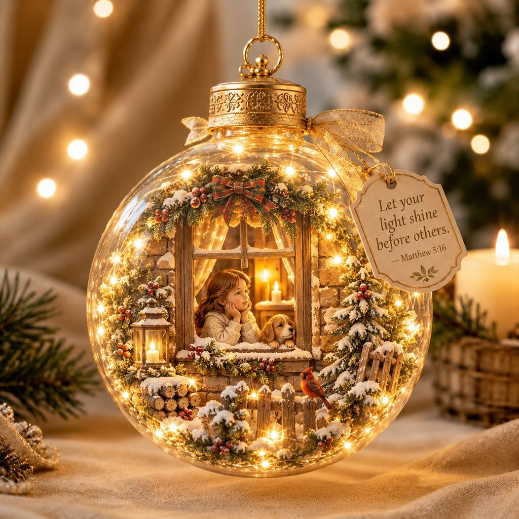 2D Light-Up Christian Christmas Ornaments, Jesus & Scripture Keepsake Décor - Image 11