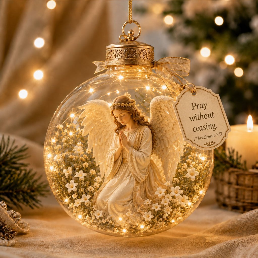 2D Light-Up Christian Christmas Ornaments, Jesus & Scripture Keepsake Décor - Image 7