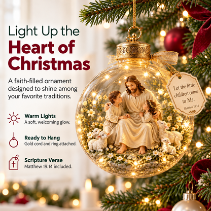 2D Light-Up Christian Christmas Ornaments, Jesus & Scripture Keepsake Décor - Image 2