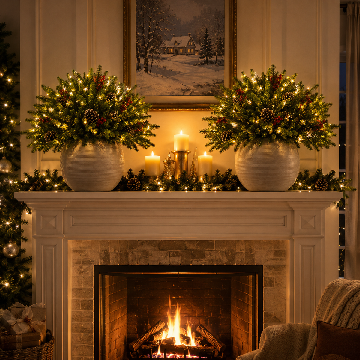 Enchanted Evergreen Pine with Lights