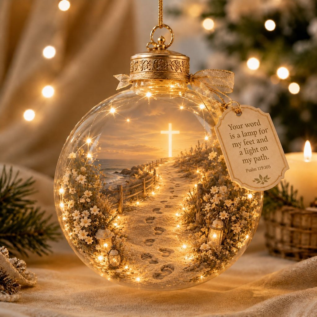 2D Light-Up Christian Christmas Ornaments, Jesus & Scripture Keepsake Décor - Image 5