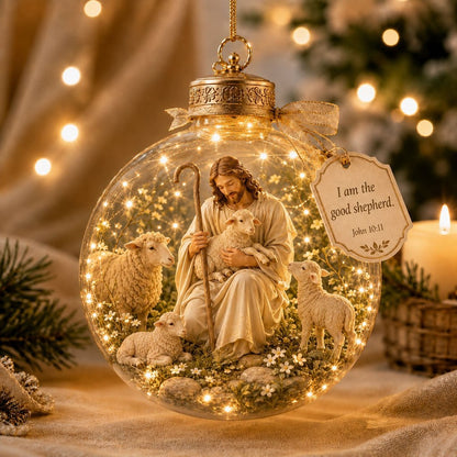 2D Light-Up Christian Christmas Ornaments, Jesus & Scripture Keepsake Décor - Image 6